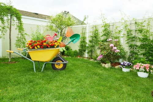 Satisfied homeowner after garden clearance